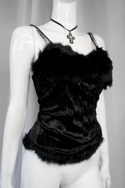 + Velvet fur top +
