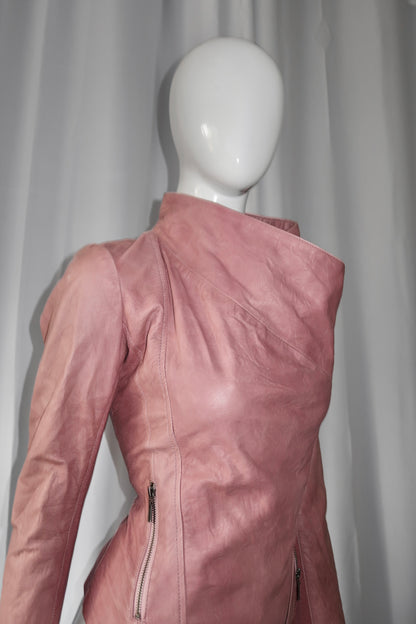 + Asymmetrical pink jacket +