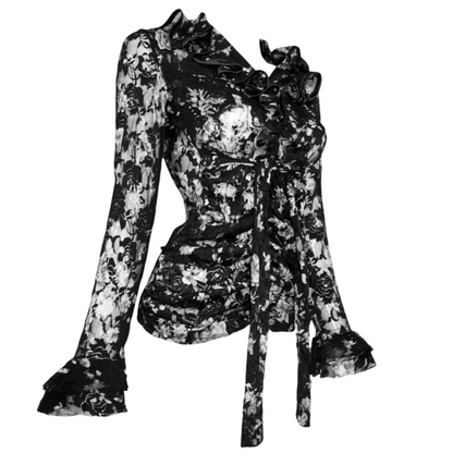 + Black & White lace blouse +