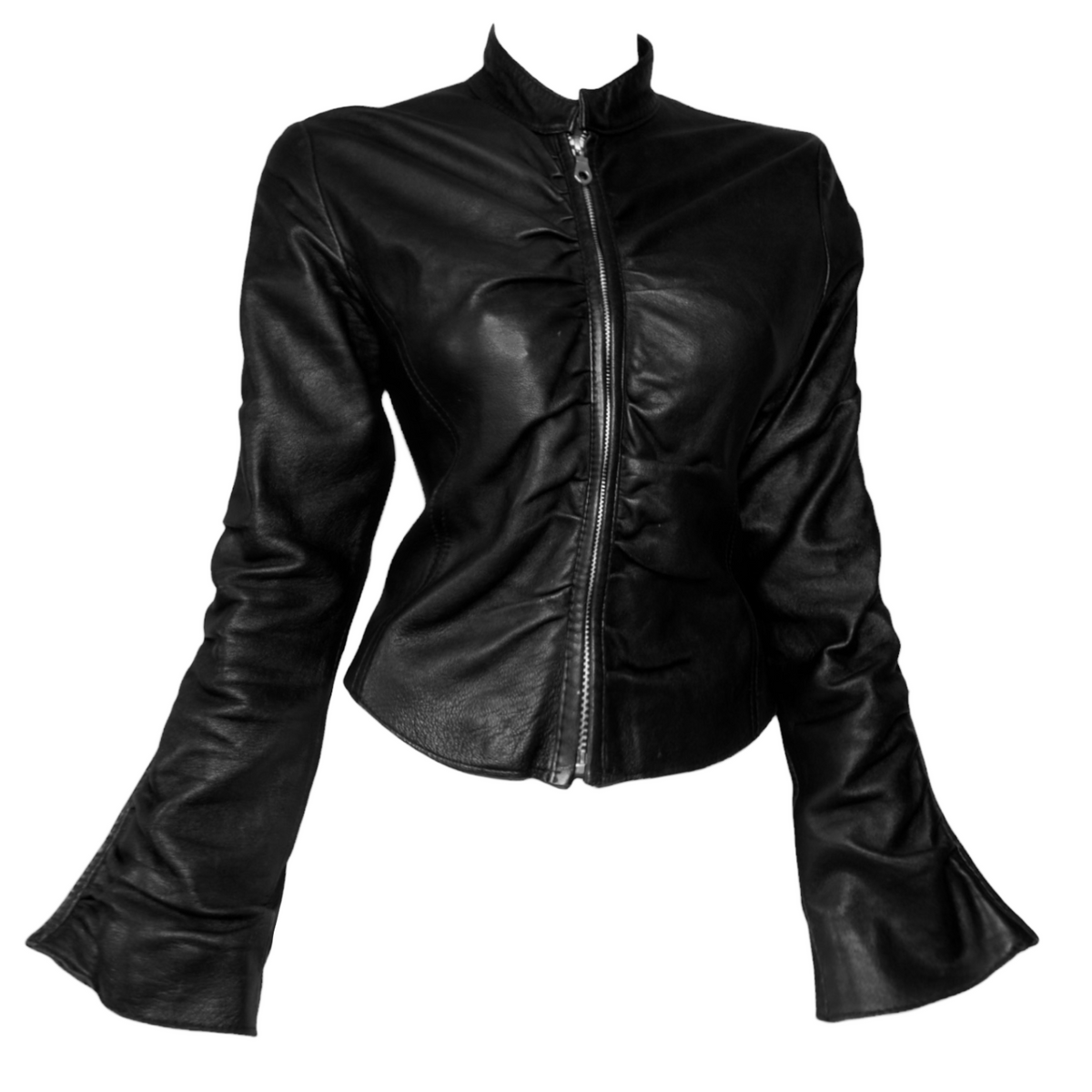 + Italian leather drapery jacket +