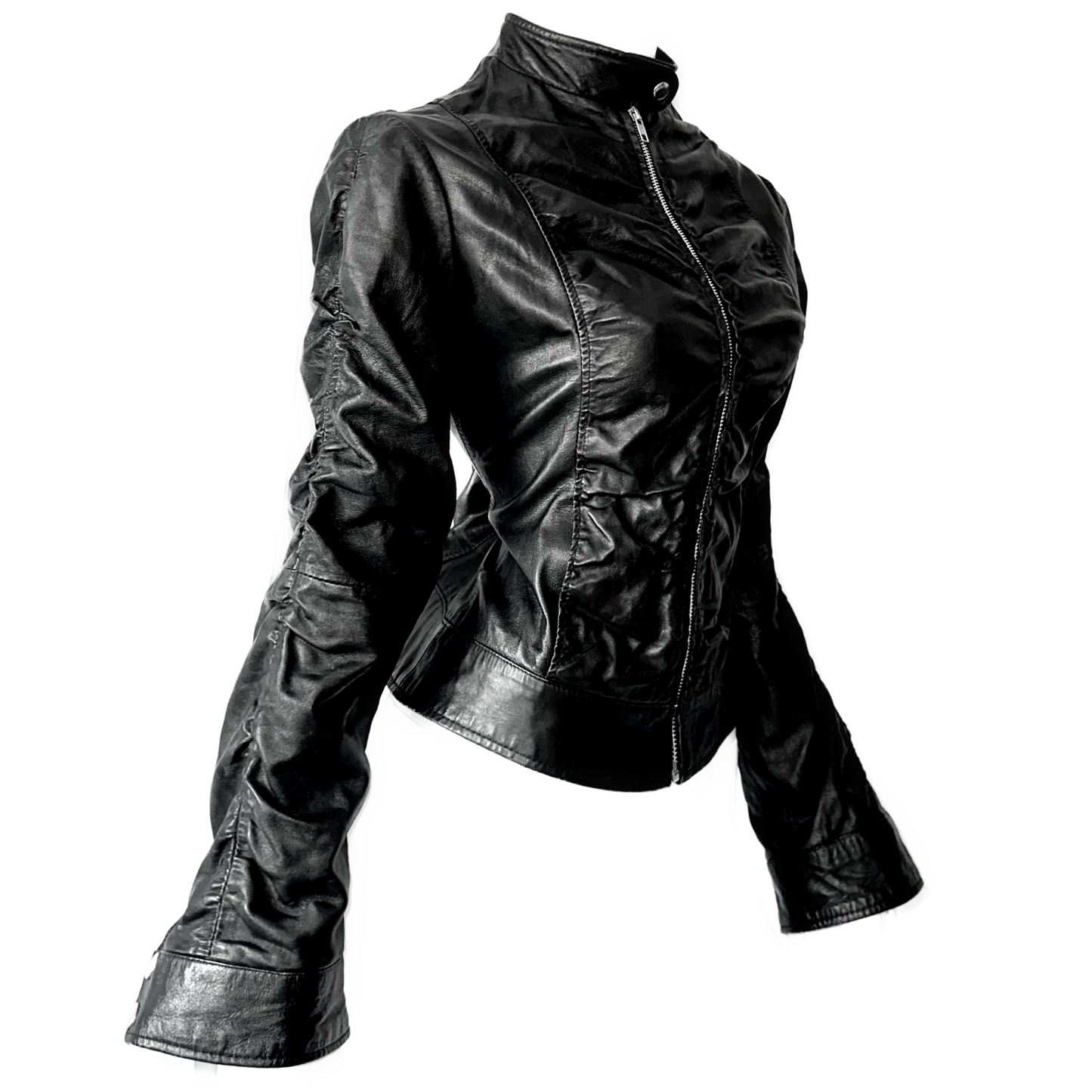 + Drapery leather jacket +