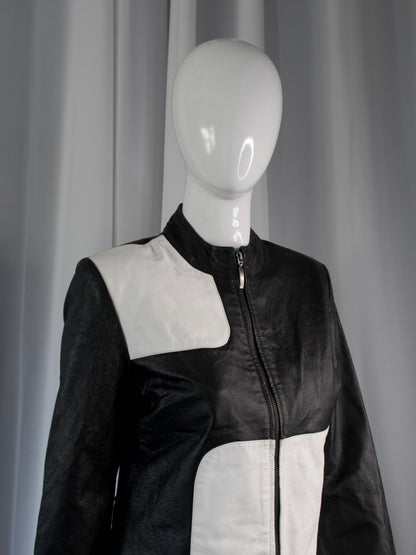 + Black & White leather jacket +