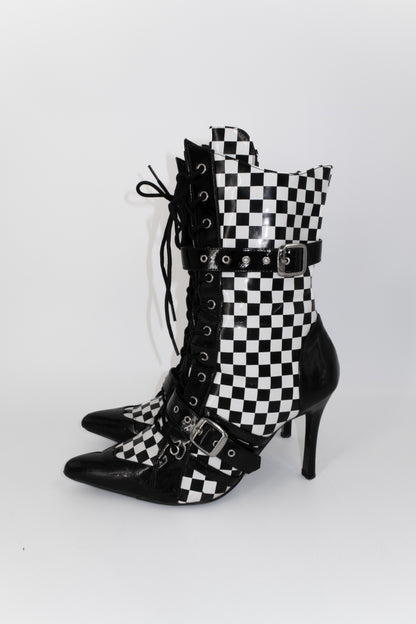 + Vintage checkered boots +