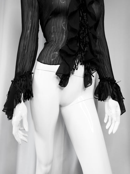 + Gothic mesh blouse +