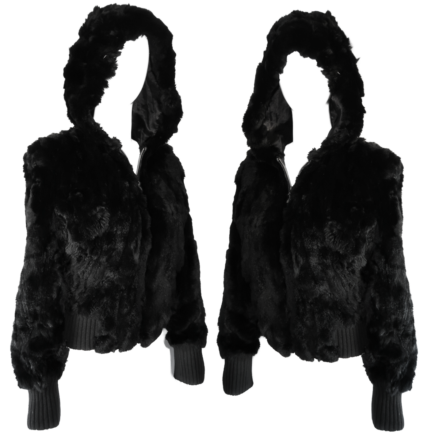 + Hooded fur jacket +