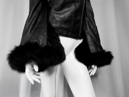 + Asymmetrical real leather jacket +