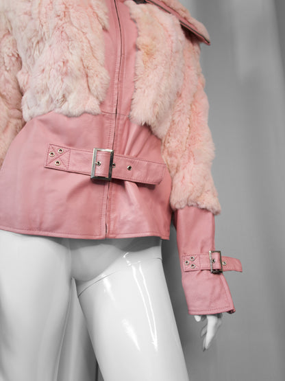 + Pink Real Leather Jacket +