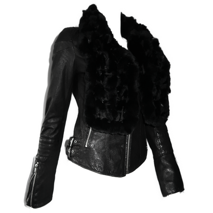 + Leather biker jacket +