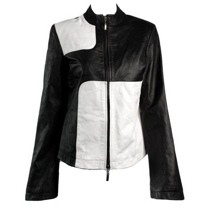 + Black & White leather jacket +