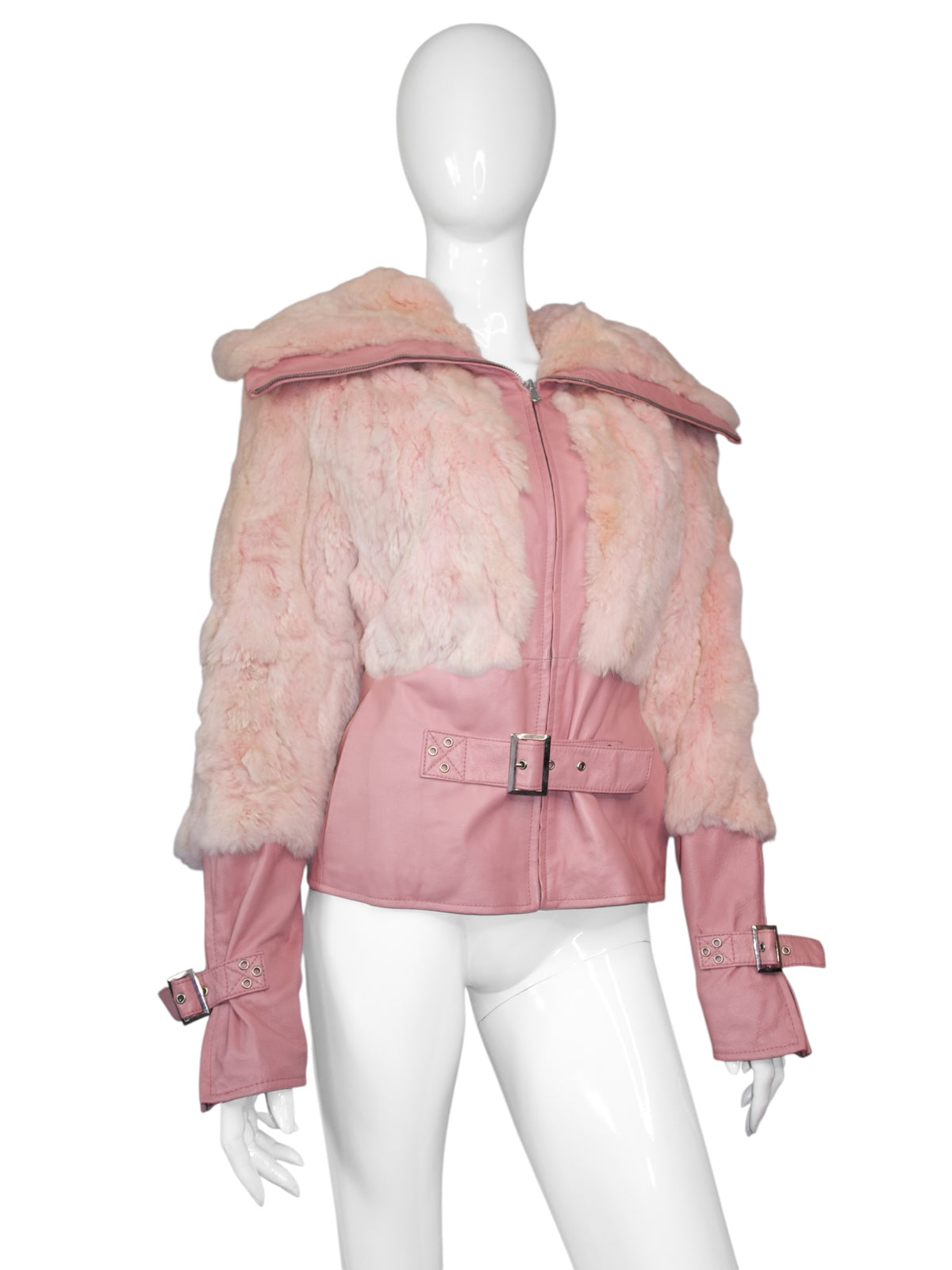 + Pink Real Leather Jacket +