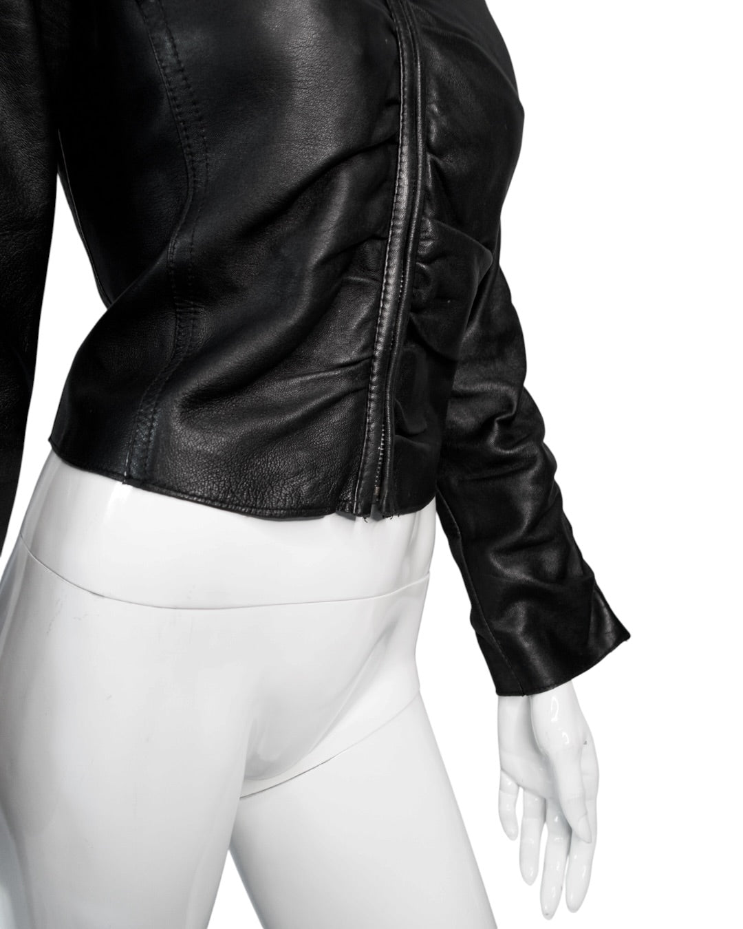 + Italian leather drapery jacket +