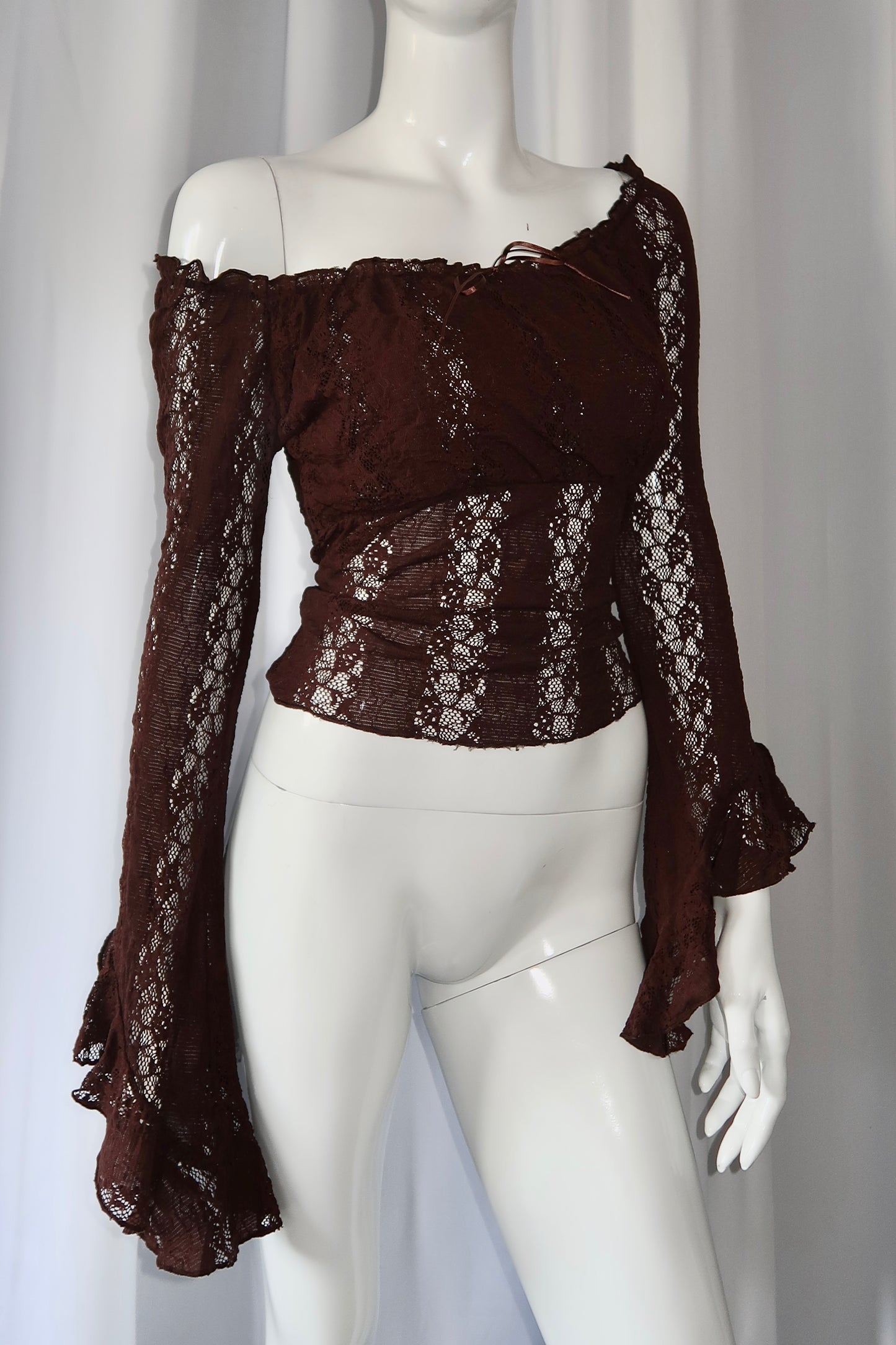 + Brown lace blouse +