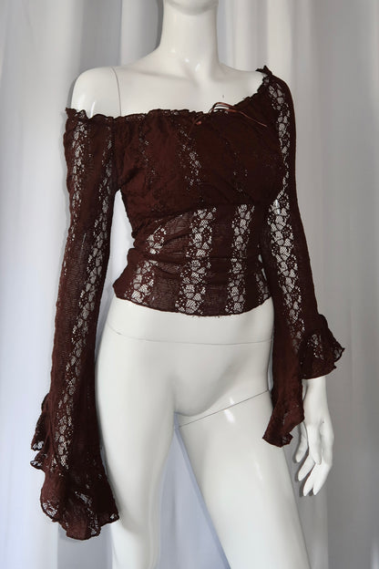 + Brown lace blouse +
