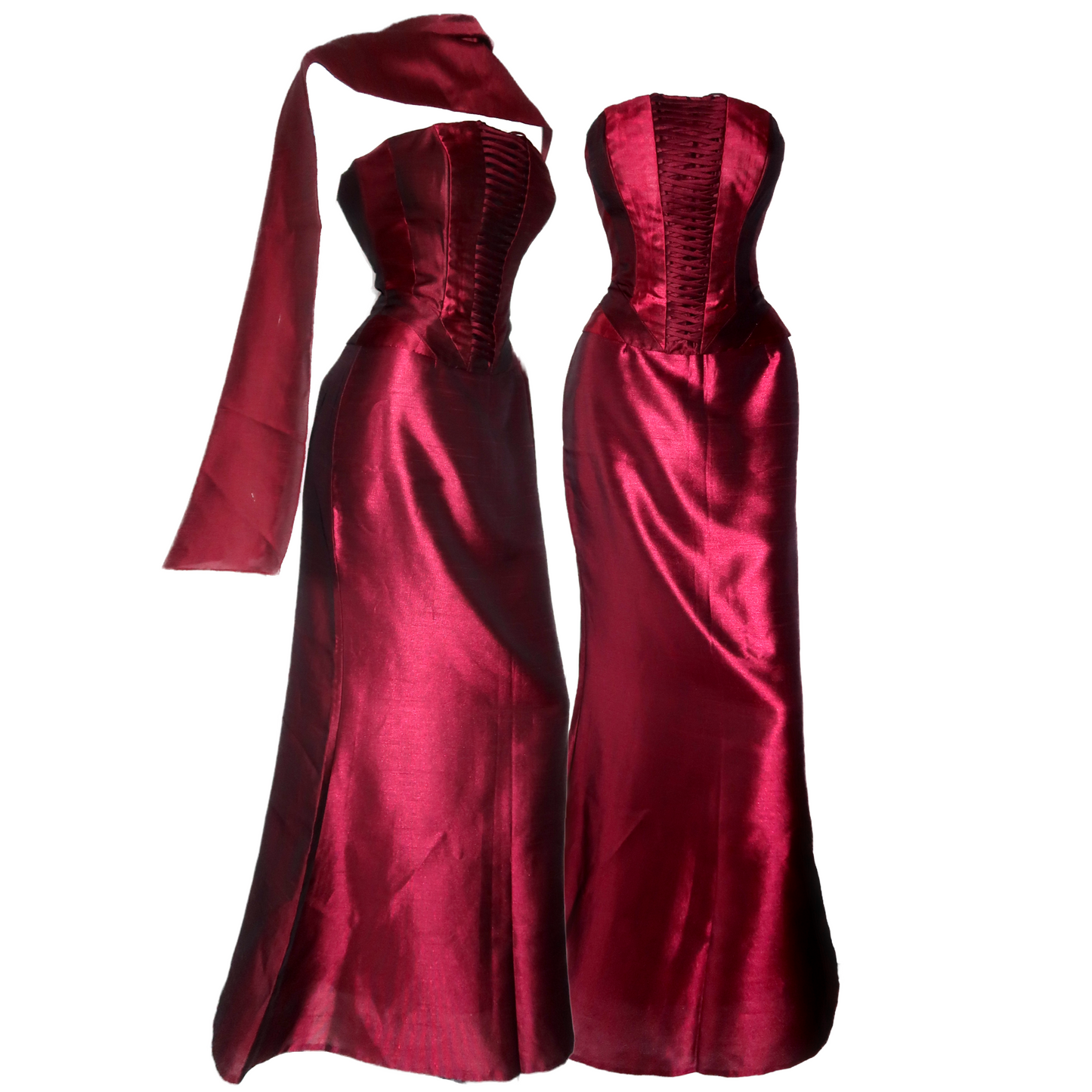 + Burgundy corset set +