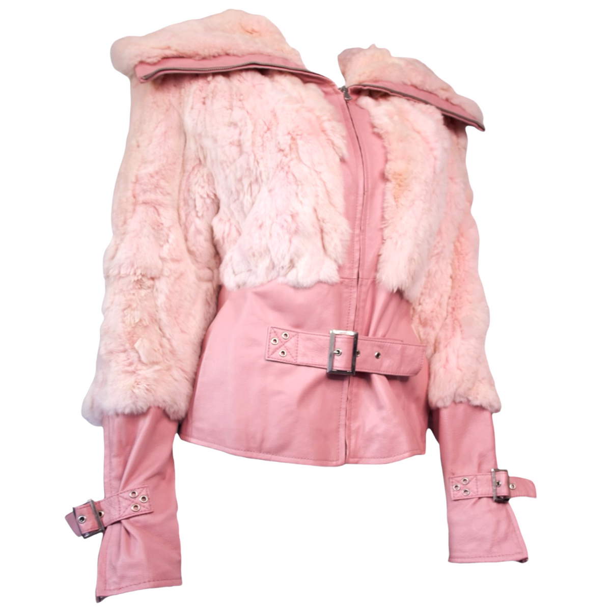 + Pink Real Leather Jacket +