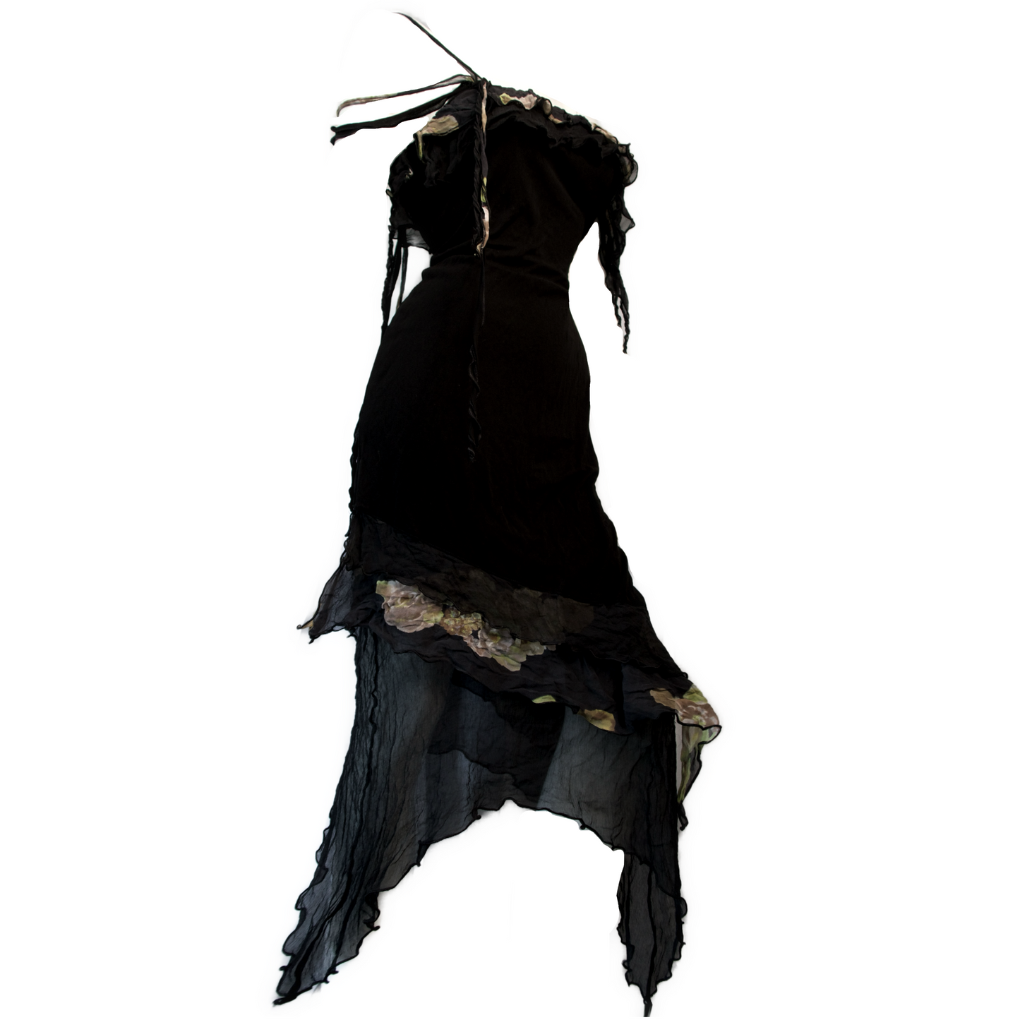 + Asymmetrical flower dress +