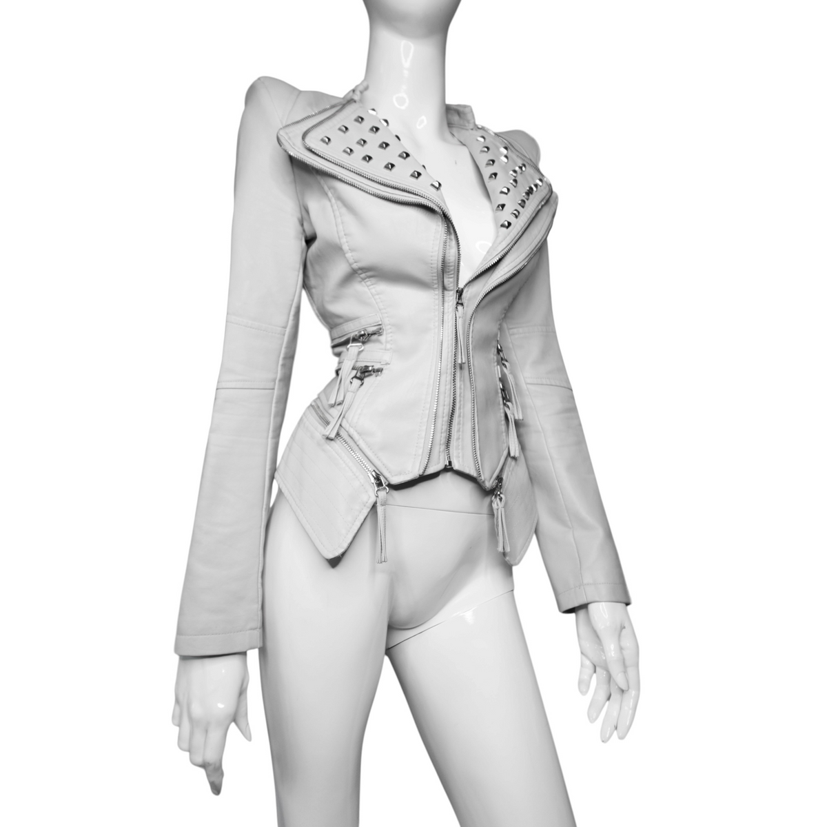 + Studded Power Shoulder Jacket +