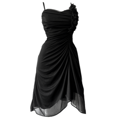 + Asymmetrical mesh dress +