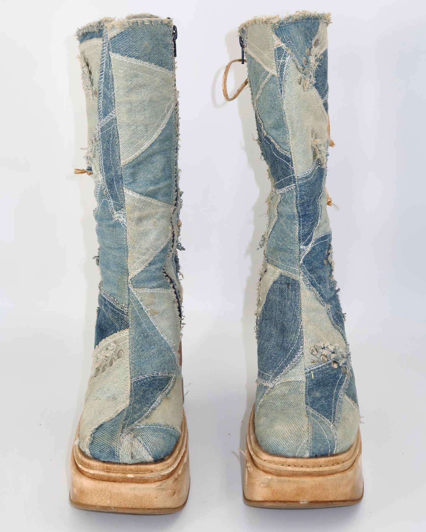 + Denim Platform Boots +