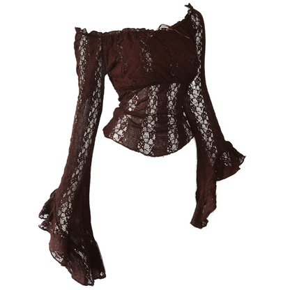 + Brown lace blouse +