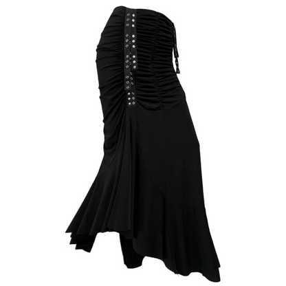 + Long drapery skirt +