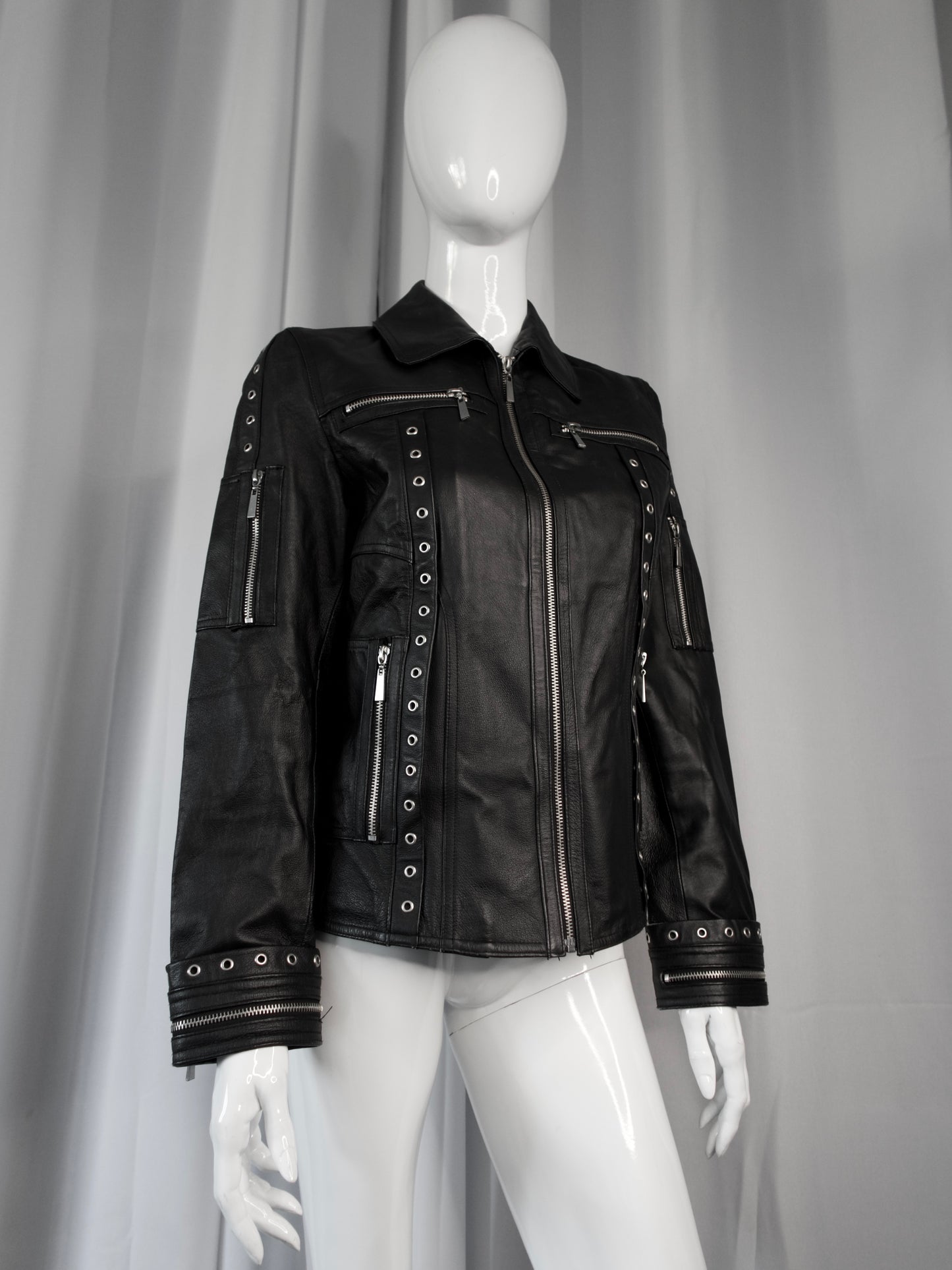 + Studded leather jacket +