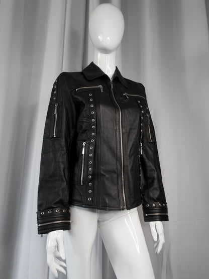+ Studded leather jacket +