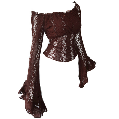 + Brown lace blouse +