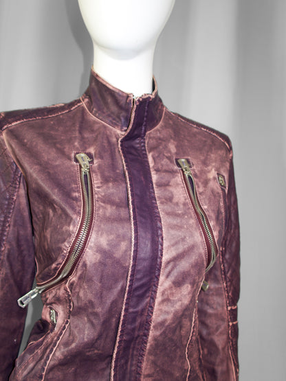 + Cross purple biker jacket +