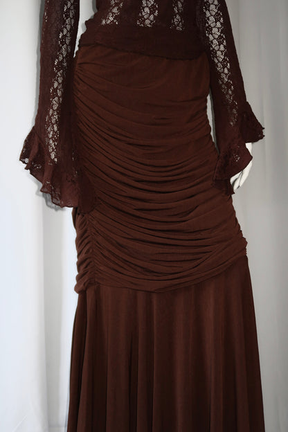 + Brown drapery skirt +