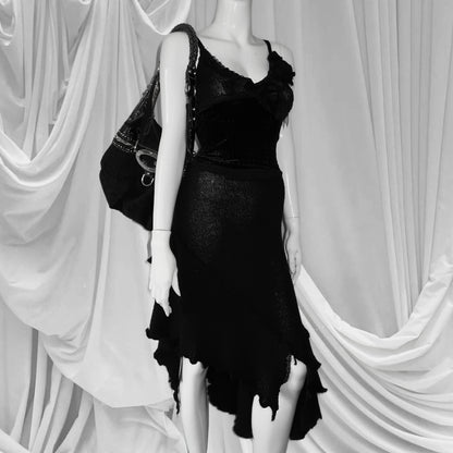 + Asymmetrical knit dress +