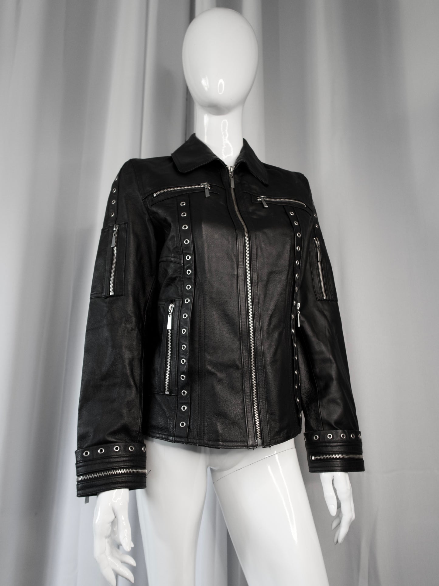 + Studded leather jacket +