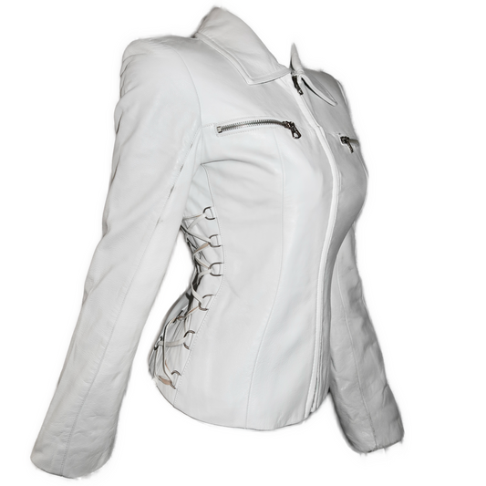 + White leather corset jacket +