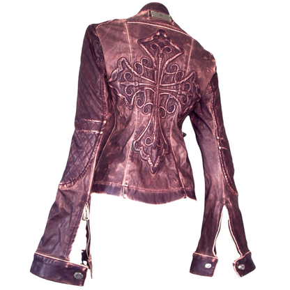 + Cross purple biker jacket +