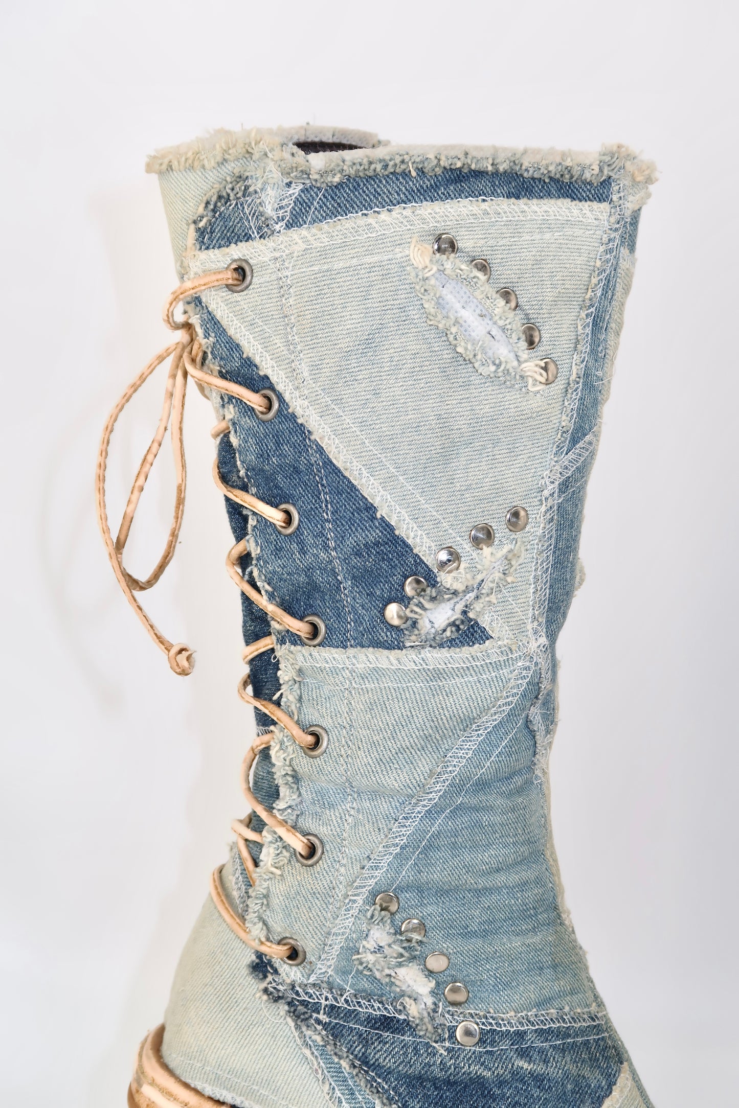 + Denim Platform Boots +