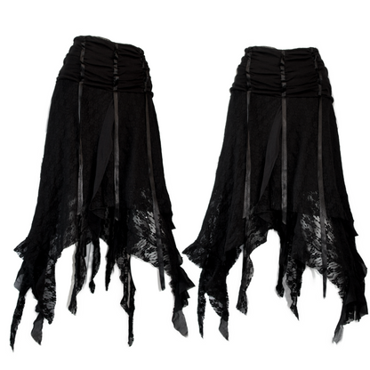 + Asymmetrical lace skirt +