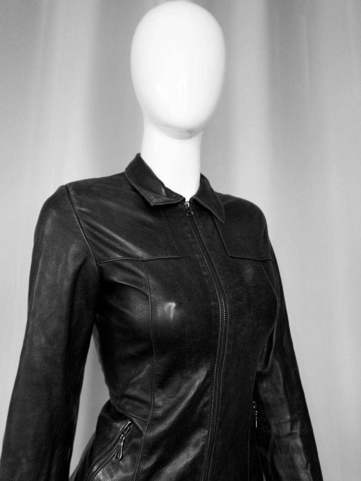 + Fitted Real Leather Jacket +