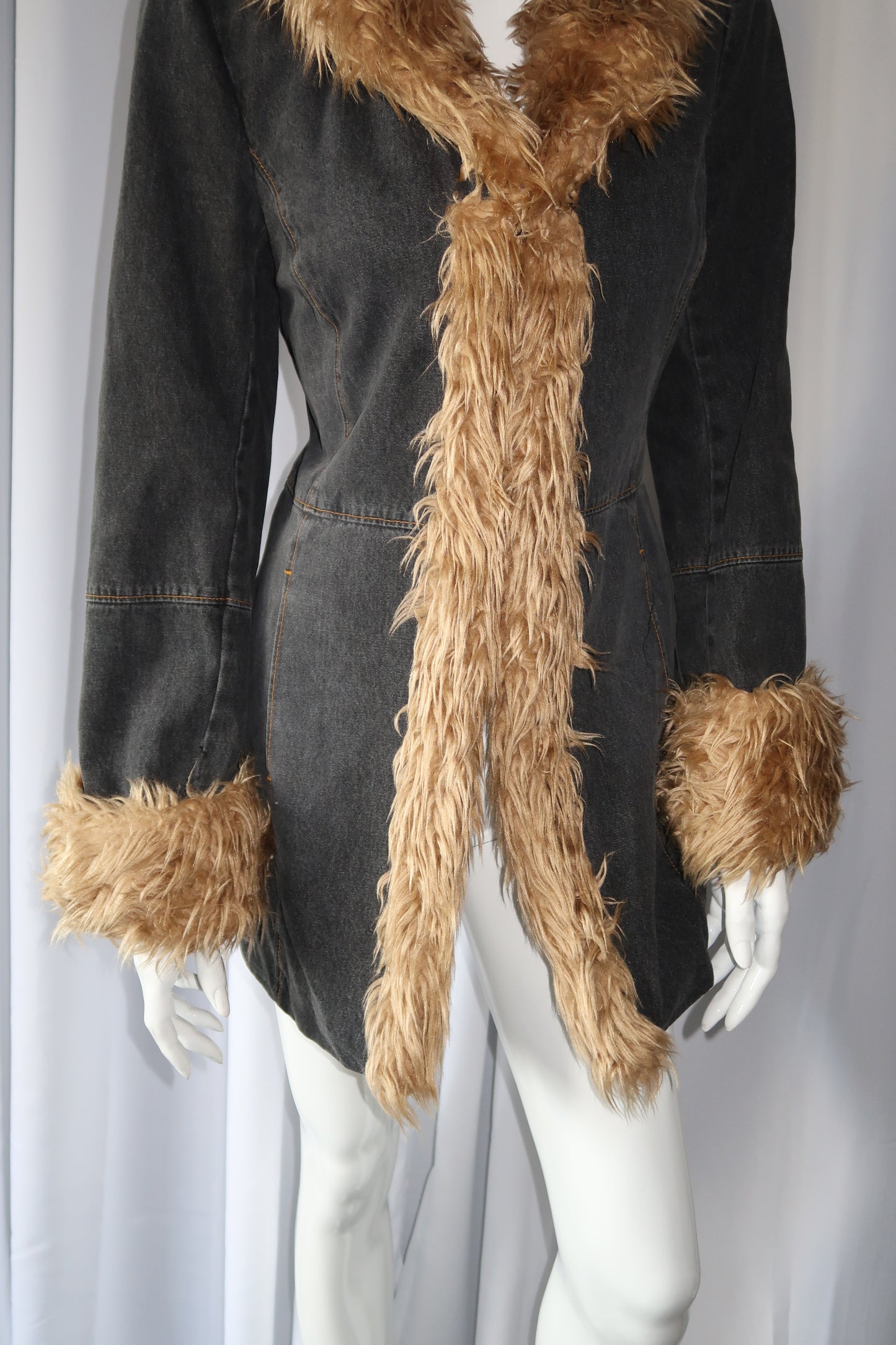 + Denim afghan coat +