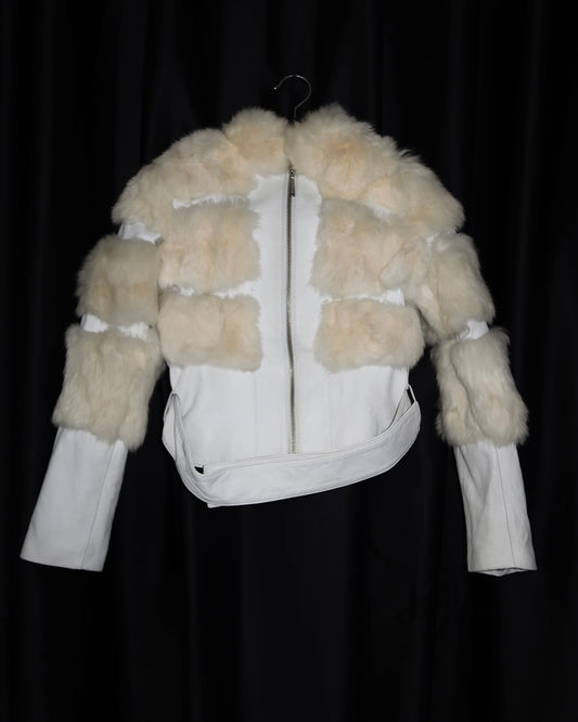 + White Leather Jacket +