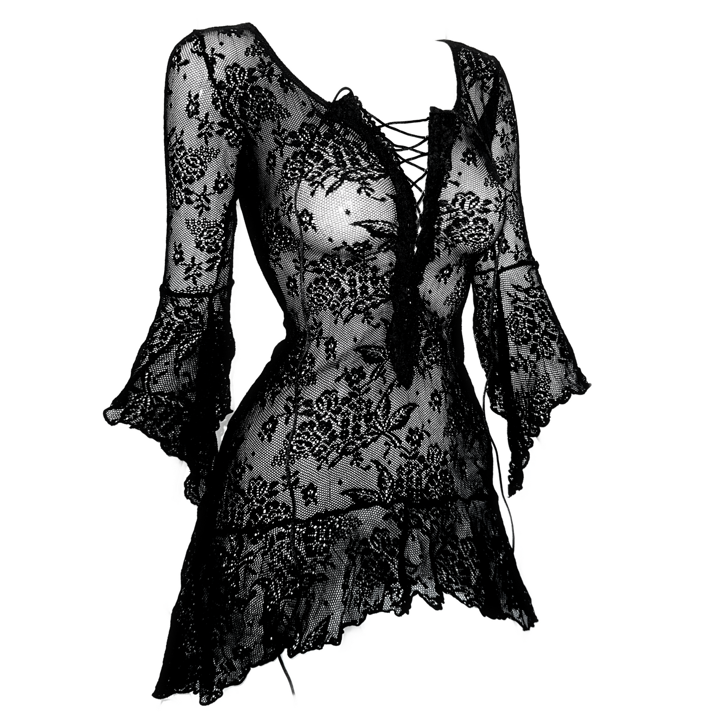 + Asymmetrical lace tunic +