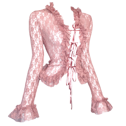 + Pink lace blouse +