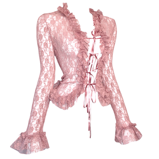 + Pink lace blouse +