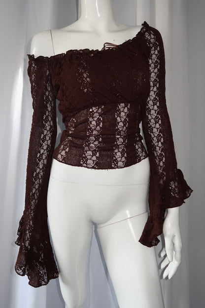 + Brown lace blouse +
