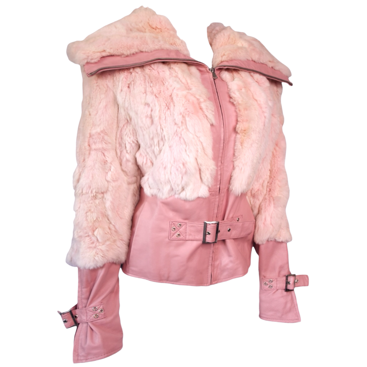+ Pink Real Leather Jacket +