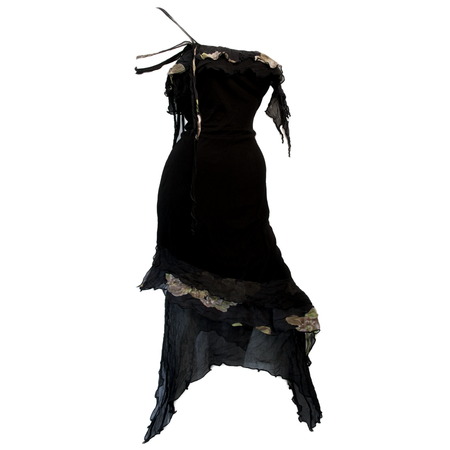 + Asymmetrical flower dress +