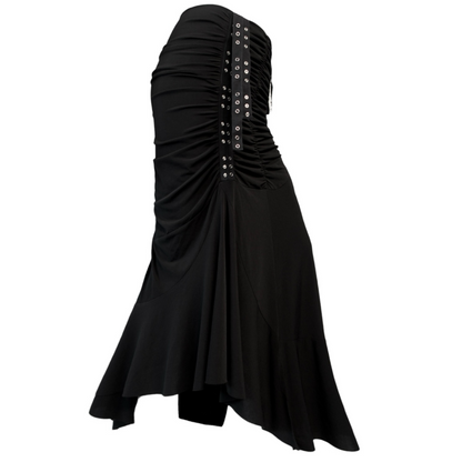 + Long drapery skirt +