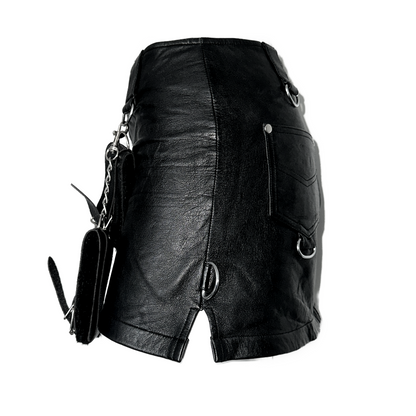 + Leather mini skirt +