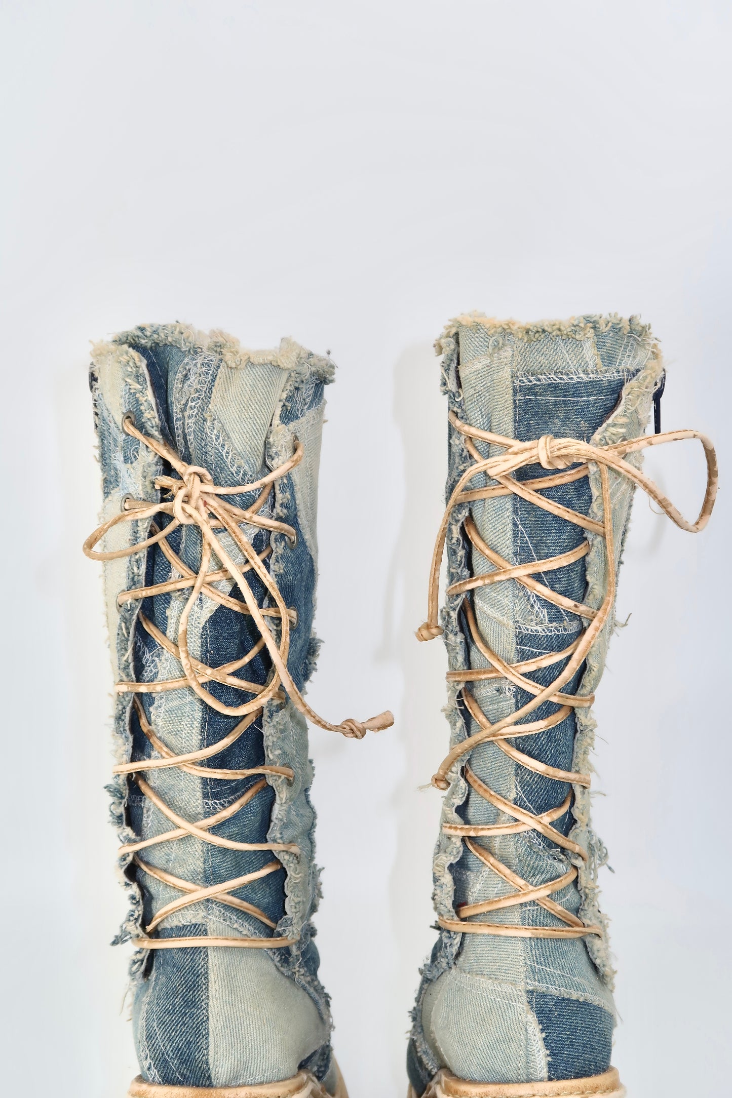 + Denim Platform Boots +