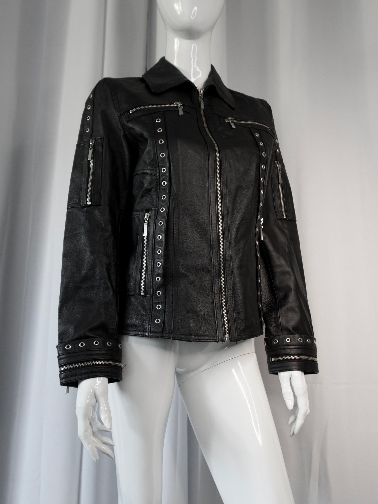+ Studded leather jacket +