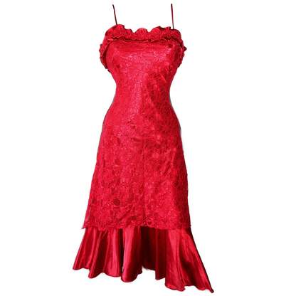 + Red lace dress +